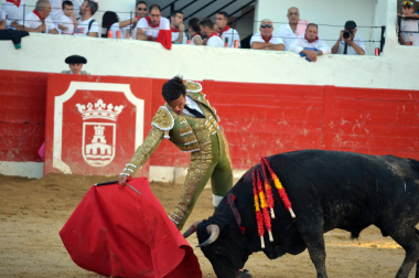 Fotos de la novillada y la cornada a Miguel Serrano en Peralta. /