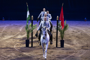 Fotos del ensayo de los caballos andaluces en el Navarra Arena