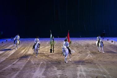 Fotos del ensayo de los caballos andaluces en el Navarra Arena
