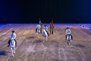 Fotos del ensayo de los caballos andaluces en el Navarra Arena
