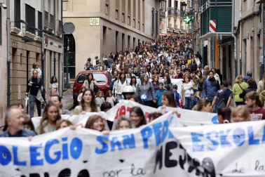 Fotos de la jornada de huelga en la educación pública en Navarra. |
