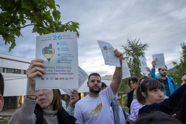 Fotos de la jornada de huelga en la educación pública en Navarra.