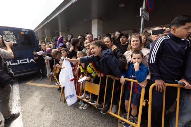 Llegada del Barcelona a Pamplona.