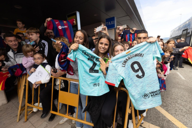 Llegada del Barcelona a Pamplona.