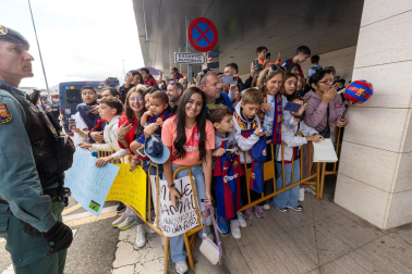 Llegada del Barcelona a Pamplona.