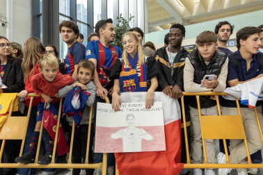Llegada del Barcelona a Pamplona./