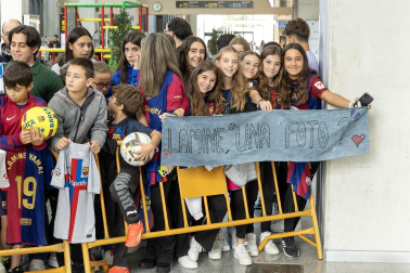 Llegada del Barcelona a Pamplona./