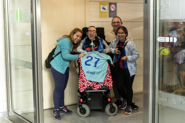 Llegada del Barcelona a Pamplona./