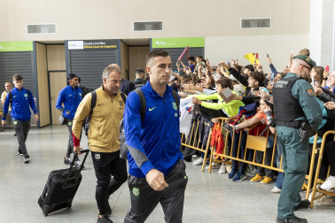 Llegada del Barcelona a Pamplona./
