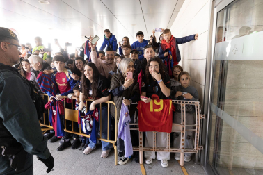 Llegada del Barcelona a Pamplona./