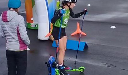 Irati Cuadrado durante la prueba del campeonato nacional de biatlón de verano