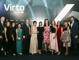 Foto de la fiesta de los 40 años de Virto con Jesús Vázquez y Bustamante./