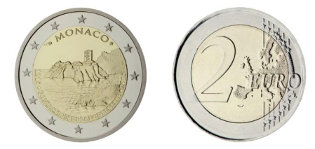 Anverso y reverso la moneda de Mónaco