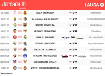Partidos de LaLiga correspondientes a la jornada 16