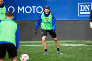 Sesión a puerta cerrada en El Sadar de los jugadores de Osasuna dos días antes de recibir al Villarreal /