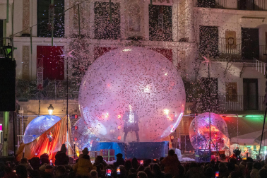 Fotos del encendido de la iluminación navideña en Tudela.