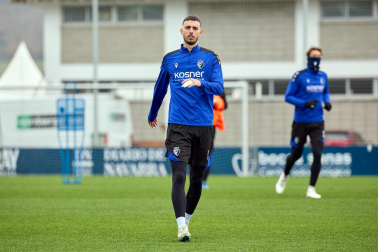 Entrenamiento de Osasuna, este viernes en Tajonar.