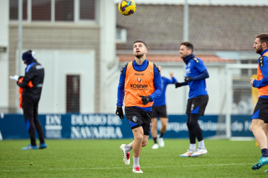 Entrenamiento de Osasuna, este viernes en Tajonar.