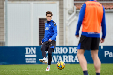 Entrenamiento de Osasuna, este viernes en Tajonar.
