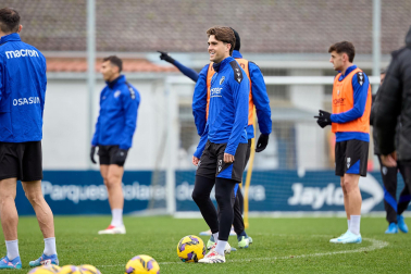 Entrenamiento de Osasuna, este viernes en Tajonar.