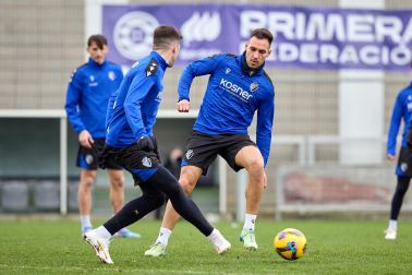 Entrenamiento de Osasuna, este viernes en Tajonar.