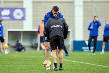 Entrenamiento de Osasuna, este viernes en Tajonar.