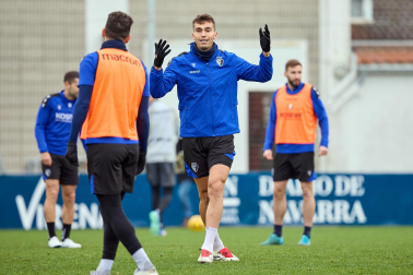 Entrenamiento de Osasuna, este viernes en Tajonar.