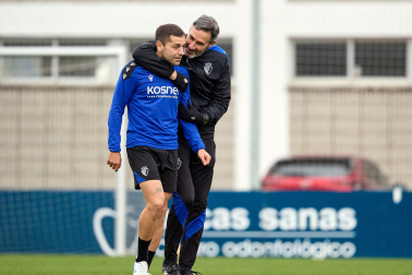 Entrenamiento de Osasuna, este viernes en Tajonar.