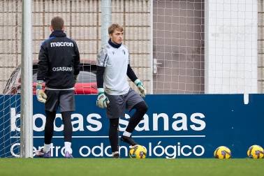 Entrenamiento de Osasuna, este viernes en Tajonar.
