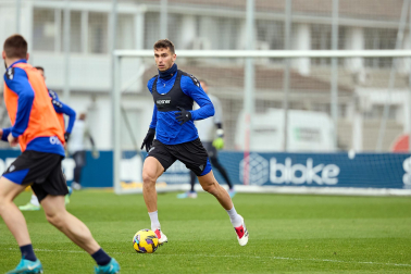 Entrenamiento de Osasuna, este viernes en Tajonar.