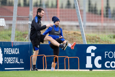Entrenamiento de Osasuna, este viernes en Tajonar.