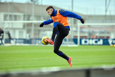 Entrenamiento de Osasuna, este viernes en Tajonar.