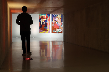 Fotos de la exposición en Baluarte de 8 proyectos del 'Programa de ayudas a las artes plásticas'./