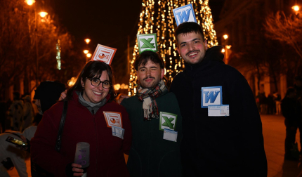Foto de los disfraces de la Nochevieja 2024 en Pamplona./