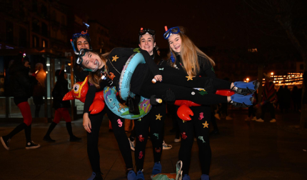 Foto de los disfraces de la Nochevieja 2024 en Pamplona./
