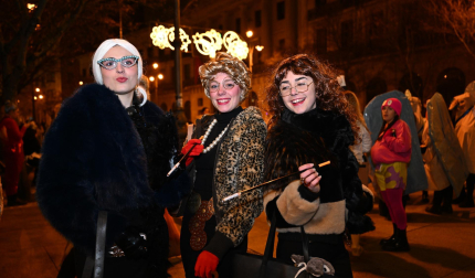 Foto de los disfraces de la Nochevieja 2024 en Pamplona./