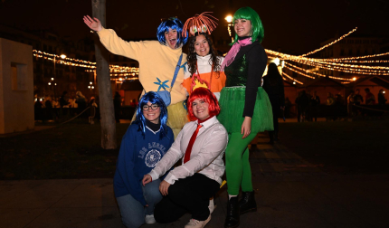 Foto de los disfraces de la Nochevieja 2024 en Pamplona./