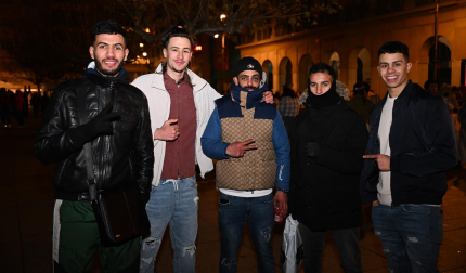Foto de los disfraces de la Nochevieja 2024 en Pamplona./