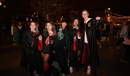 Foto de los disfraces de la Nochevieja 2024 en Pamplona./