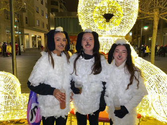 Foto de los disfraces de la Nochevieja 2024 en Pamplona./
