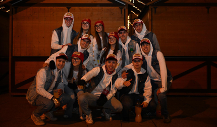 Foto de los disfraces de la Nochevieja 2024 en Pamplona./