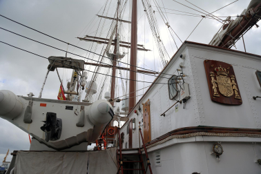 Fotos de la llegada de la Princesa Leonor al buque escuela 'Juan Sebastián de Elcano'.