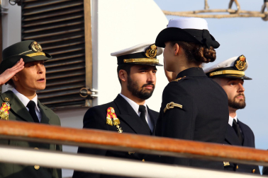 Primer día de la princesa Leonor a bordo del Juan Sebastián Elcano