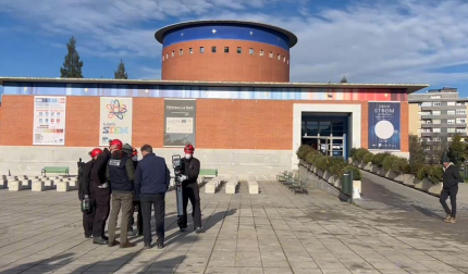 Así trabaja el equipo de la Policía Judicial de la Policía Foral en el Planetario de Pamplona