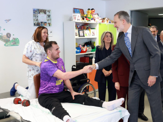 Visita de los reyes al Hospital de Parapléjicos de Toledo.