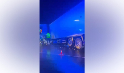 Accidente de un tráiler en el punto kilométrico 66 de la N-121