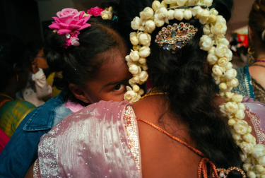 Una niña en Kadalur (India).