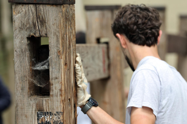 Fotos de la colocación del vallado del encierro de San Fermín 2025
