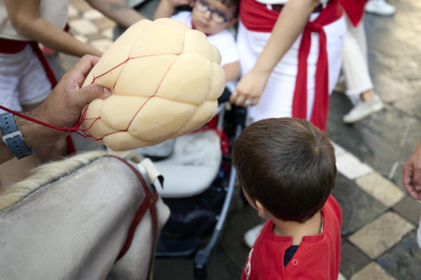 Fotos de la salida de la Comparsa de Gigantes y Cabezudos este 14 de julio de San Fermín 2025.