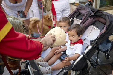 Fotos de la salida de la Comparsa de Gigantes y Cabezudos este 14 de julio de San Fermín 2025.